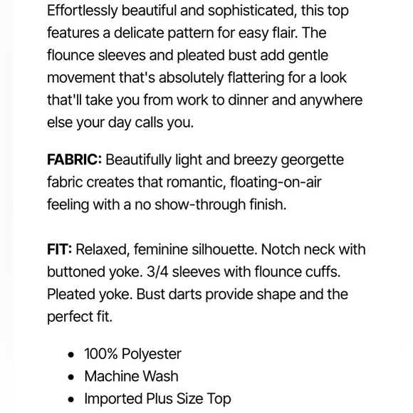 082 CATHERINES floral plus pin tucked blouse - Picture 6 of 6